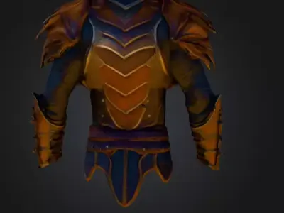 Crimson Knight Armor Low-poly 3D model