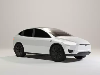 Low Poly Tesla Model X Low-poly 3D model