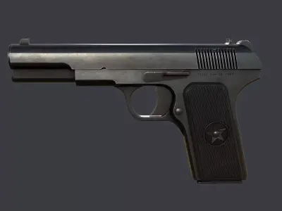 Type 54 pistol pistol realistic PBR process 3D model