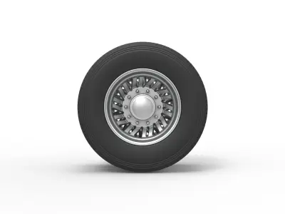 Rear custom wheel of semi truck Version 11 Scale 1 to 25 3D print model