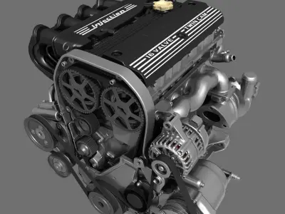 Car 4 Cylinder Engine 02 3D model
