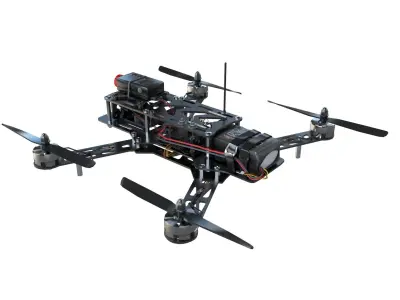 Racing Quadcopter drone FPV 3d model 3D model