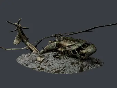 Sikorsky UH60 Black Hawk Military Helicopter Game Ready Pack 04 Low-poly 3D model