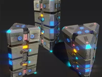 Sci fi machine - Cyberpunk design - PBR Low-poly 3D model
