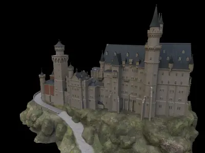 Neuschwanstein Castle - PBR Textured Low-poly 3D model