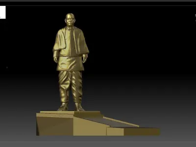 Statue of Unity or sardar patel High-poly 3D model 3D print model