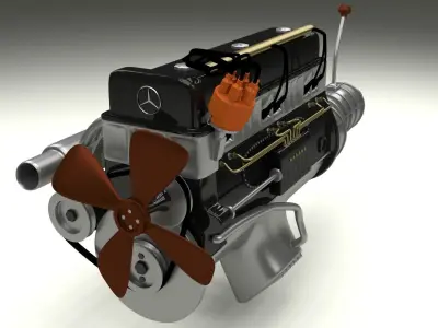 Mercedes 300SL Engine 3D model