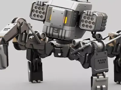 Military Robot rigged character 3D model