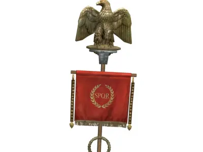 Low-poly Roman standards Low-poly 3D model