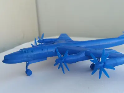 Tu-95 airplane with propellers 3D print model