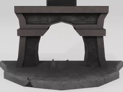 Stylized Fireplace part of Witch Interior pack Low-poly 3D model