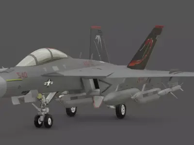 EA-18G Growler Jet 3D Model Low-poly 3D model