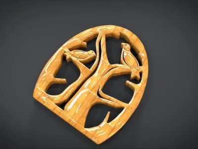 Ornament 2 bird Furniture Low-poly 3D model