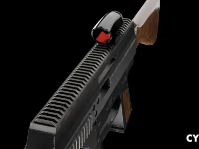 Realistic Weapon Low Poly - PBR Texture - Blender Cinema 4D Low-poly 3D model