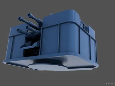 QF2 Mark VIII 4 barelled - Personal license - 1-72 scale 3D print model