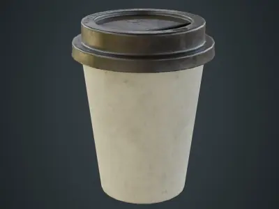 Paper Coffee Cup 1B Low-poly 3D model