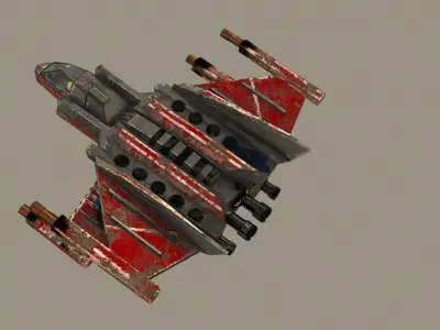 Sci fi space fighter  Low-poly 3D model