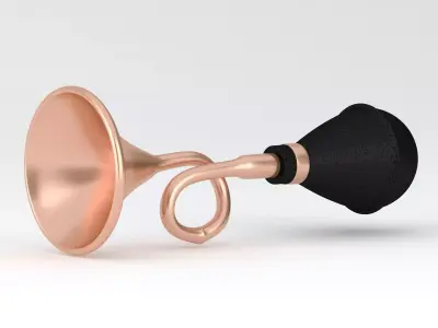 Vintage Vehicle Horn Copper 01 3D model