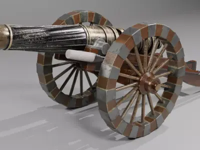 cannon Low-poly 3D model