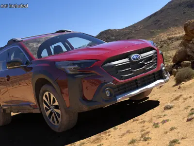 2025 Subaru Outback Crimson Red Dirty 3D model