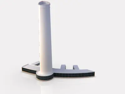 Central Building Low-poly 3D model