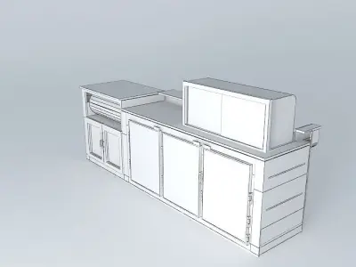 Kit cafe counter with glass top Free 3D model