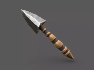 Low-Poly Stylized Spear - Game Ready Asset Free low-poly 3D model