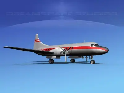 Convair CV-340  Texas Airlines 3D model