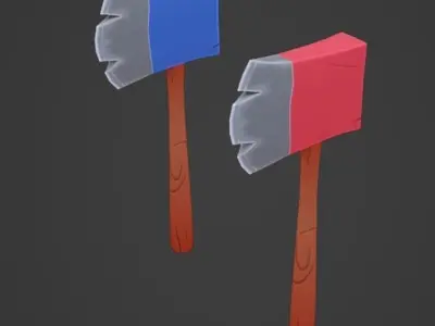 Stylized Axe Low-poly 3D model