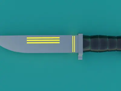 SCI-FI knife 3D model orange 3D model
