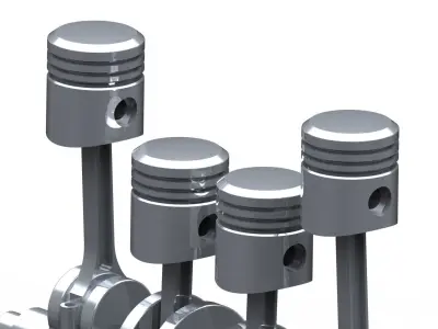 4 cylinder engine 3D model