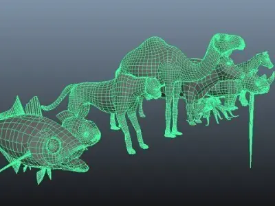 3D Lowpolygon Animals ver 1 Low-poly 3D model