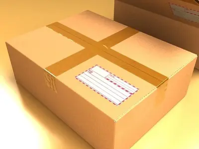 Cardboard Box with Tape 3D model