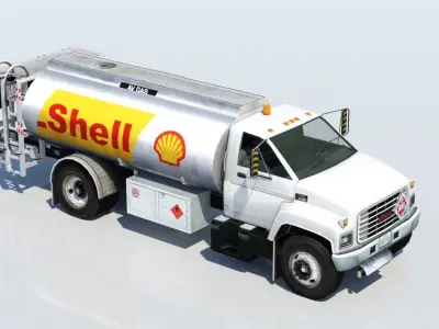 US Airport Fuel Truck 2300 gal Low-poly Static Low-poly 3D model