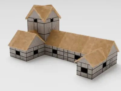 Medieval Inn Low-poly 3D model