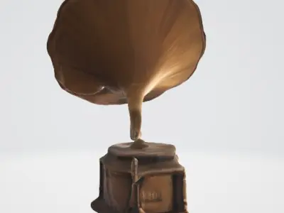 Damaged Vintage Gramophone 3D Model 3D model