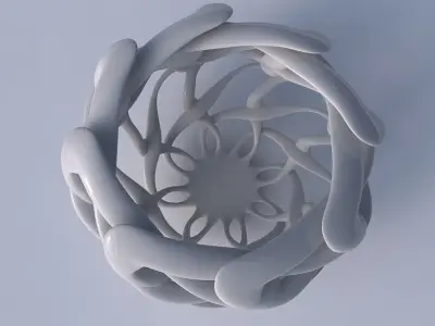 Bowl cylindrical with interlacing lattice twisted and squeezed 2 3D model