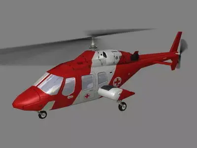 Bell 222 V6 Helicopter Low-poly 3D model