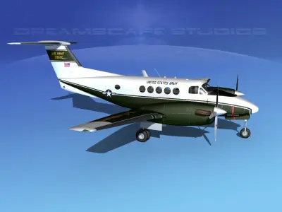 Beechcraft UC-12Q Huron V09 US Army 3D model