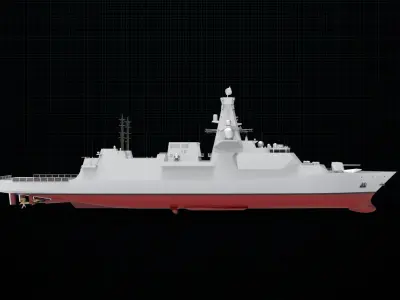 Frigate ship 3D model