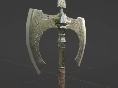 Double Medieval Axe - Medieval weapons 3D model