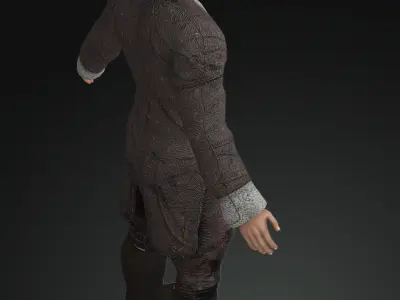 Napoleonic civilian 1812 Low-poly 3D model