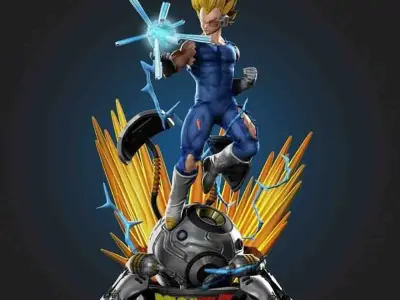 SSJ Vegeta on Capsule Dragon Ball 3D Model Ready to Print 3D print model purchase