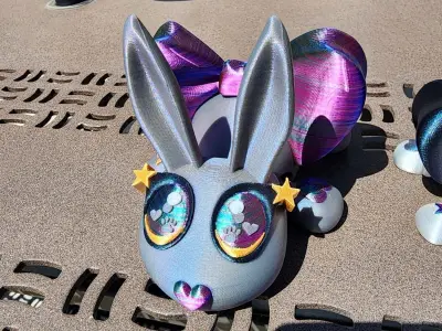 Dazzling Bunny Flexi and Keychain Commercial 3D print model