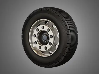 Heavy Duty Trucks Tires and Rims 3D model