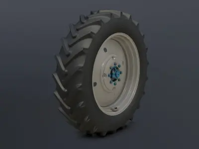 Complete set of wheels for MTZ 82 tractor Free low-poly 3D model