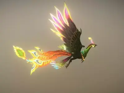 Phoenix Bird 3D Model - Majestic Mythical Creature Low-poly 3D model