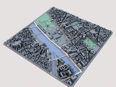 Louvre Museum Paris Iconic French Architecture 3D model