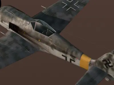 Focke Fulf FW-190 Low-poly 3D model