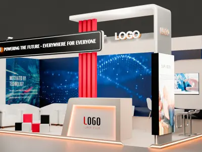 High-Quality 7x3 Exhibition Stall 3D Model 3D model